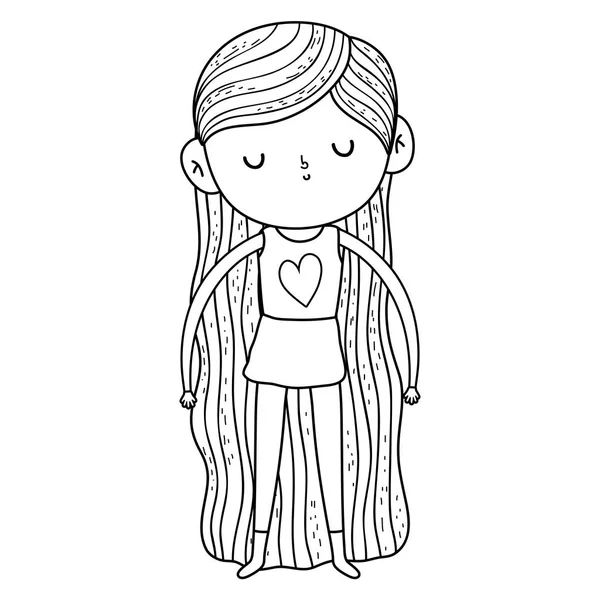 Little girl with swimwear character — Stock Vector