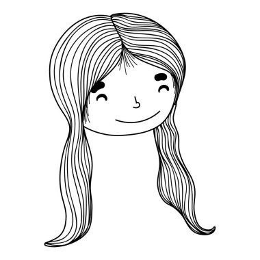 kadın yüz çizgi film