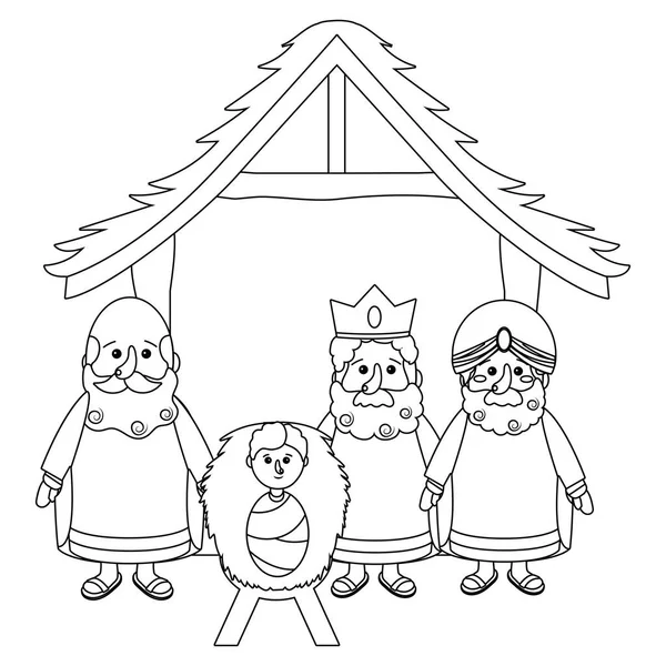 Мультфільм сцени Різдва — стоковий вектор