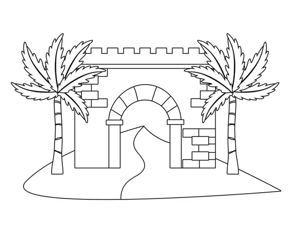 Старомодная кирпичная стена — стоковый вектор