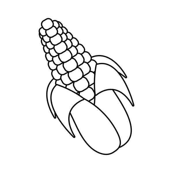 Kartun jagung makanan - Stok Vektor
