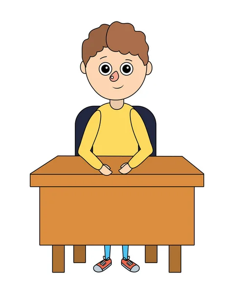 Escola educação menino desenhos animados — Vetor de Stock