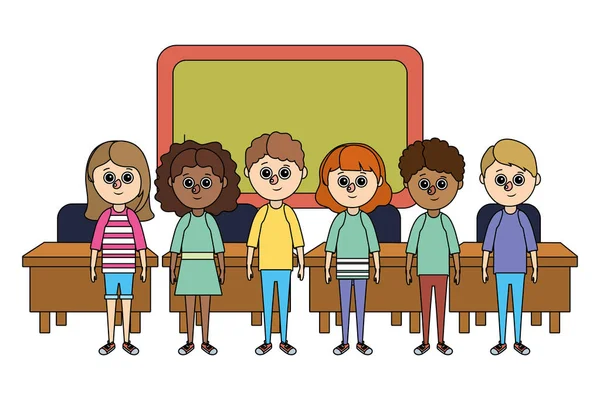 Educación escolar niños dibujos animados — Vector de stock