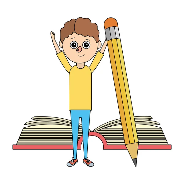 Σχολή εκπαίδευσης αγόρι καρτούν — Διανυσματικό Αρχείο