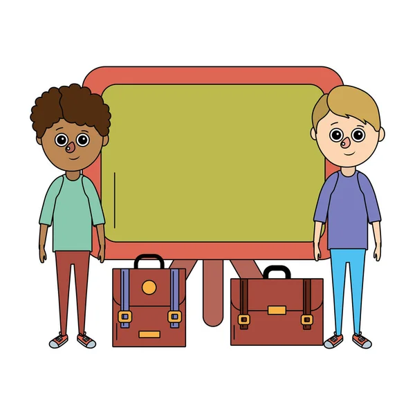 Školní vzdělávání chlapců kreslený — Stockový vektor