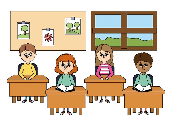 Scuola bambini cartone animato — Vettoriale Stock