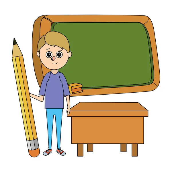 Skolan barn tecknad — Stock vektor