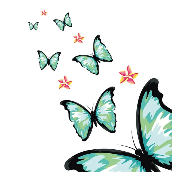 Beautiful butterfly cartoon — 图库矢量图片