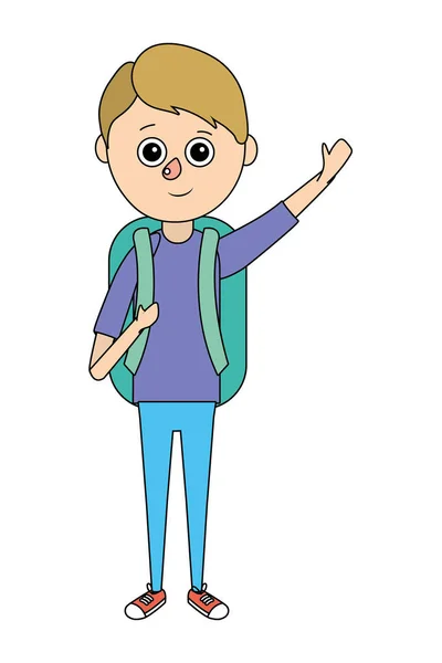 Écolier garçon dessin animé — Image vectorielle
