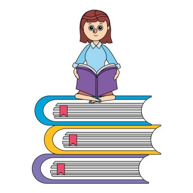 Genç kadın çizgi film