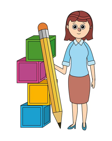 School teacher cartoon — Stock Vector