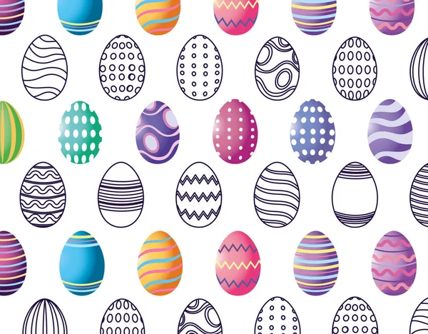 Huevos de Pascua de dibujos animados — Vector de stock