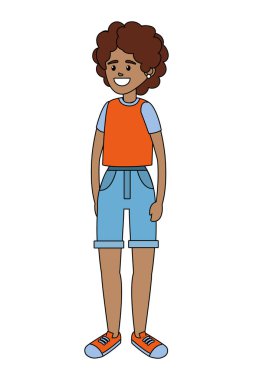 Genç kadın çizgi film