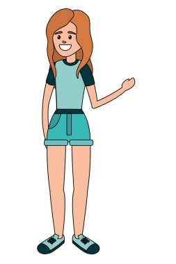 Genç kadın çizgi film