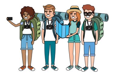turist insanlar karikatür