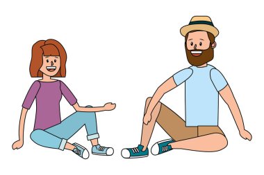 Genç çift çizgi film