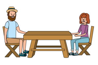 Genç çift çizgi film