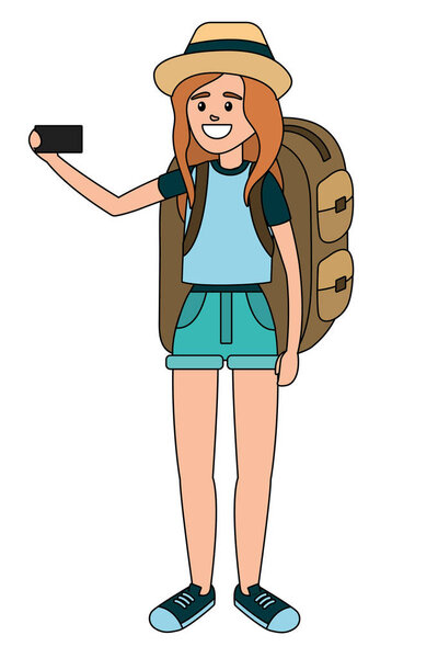 tourist woman cartoon