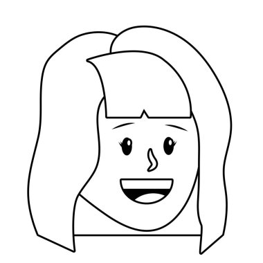 Genç kadın çizgi film