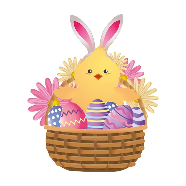 Easter chicken cartoon — Stock Vector