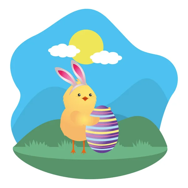 Easter chicken cartoon — Stock Vector