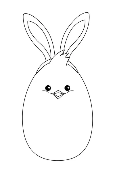 Polluelo con orejas de conejo — Archivo Imágenes Vectoriales