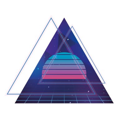 triangule simgesi retro