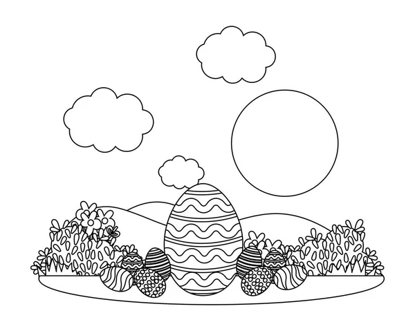 鸟巢中的牡蛎蛋 — 图库矢量图片