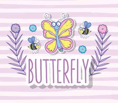 Arılar böcekler ile hayvanlar ve çiçekler bitkiler kelebek