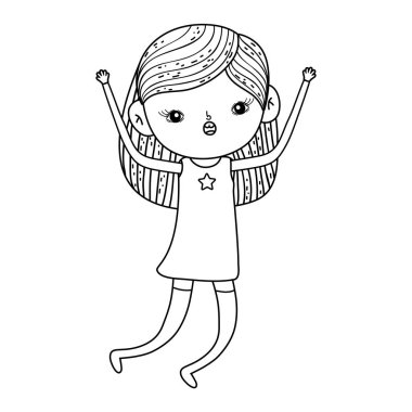 sevimli küçük kız karakter