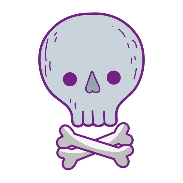 Lindo icono de cráneo pirata — Vector de stock