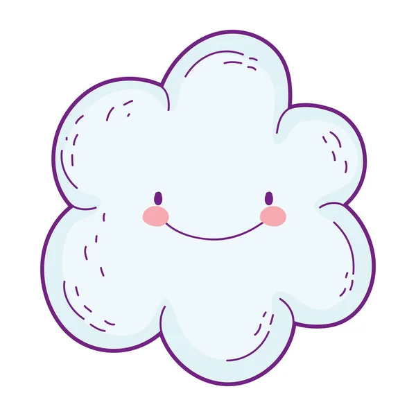 Schattig wolk kawaii karakter — Stockvector