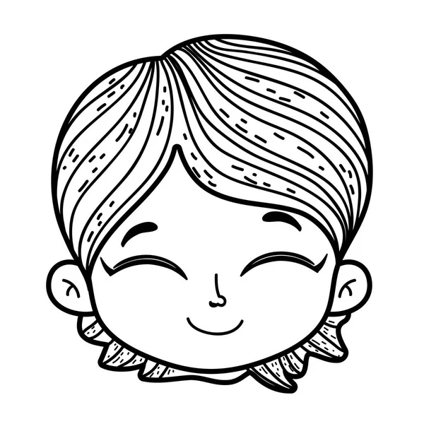 Mignon petit garçon tête personnage — Image vectorielle
