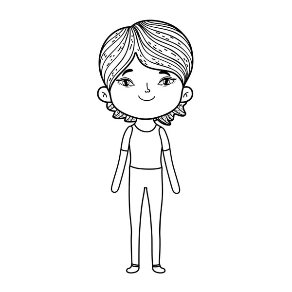 Lindo niño pequeño personaje — Vector de stock