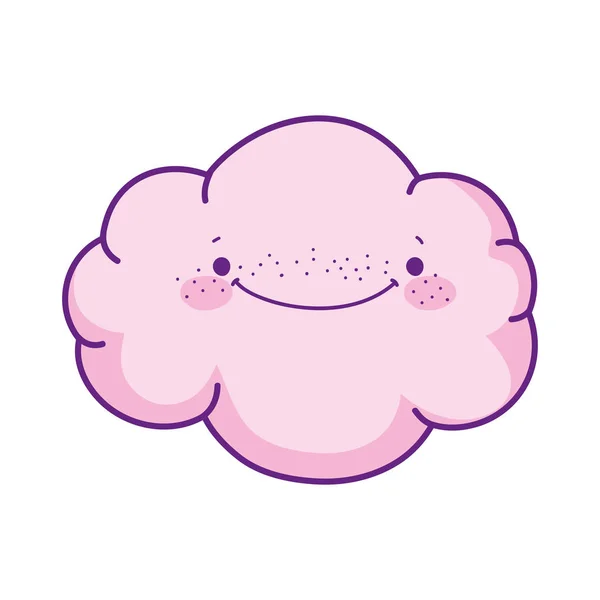 Schattig wolk kawaii karakter — Stockvector