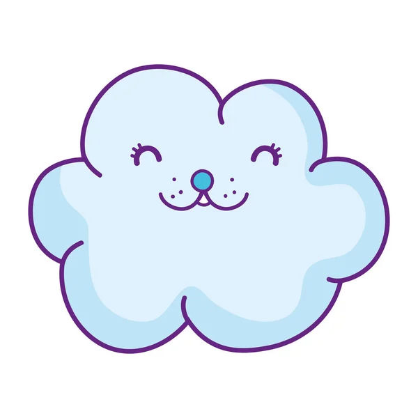 Niedliche Wolke kawaii Charakter — Stockvektor