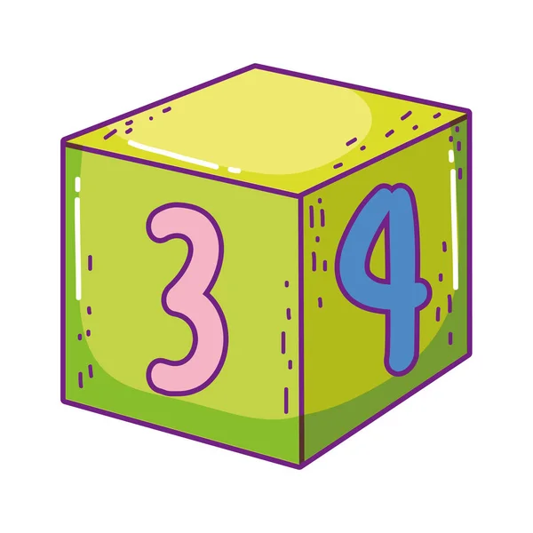 Bloc avec numéro jouet — Image vectorielle