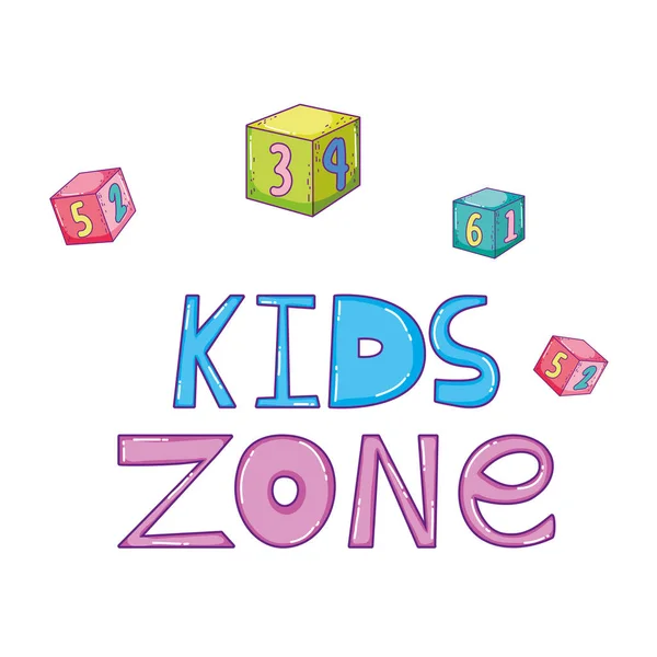 Blöcke Zahlen Spielzeug glückliche Kinder Zone — Stockvektor