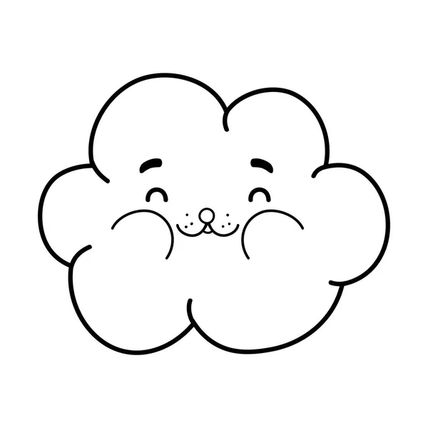 Lindo carácter kawaii nube — Vector de stock