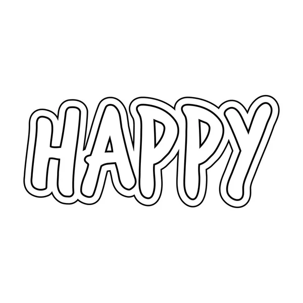 Happy word isolated icon — Stock Vector