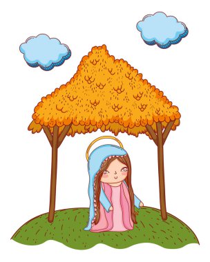 İsa'nın Doğuşu Noel karikatür