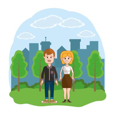 Kadın ve erkekte park tasarım