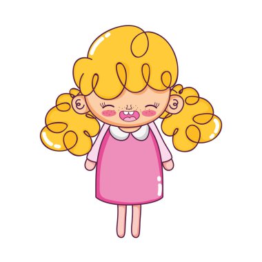 mutlu kız elbise ve kıvırcık saç