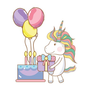 İyi ki doğdun tek boynuzlu at karikatürler