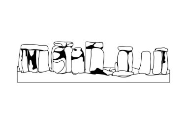 çizgi klasik stonehenge antika scultupture anıt