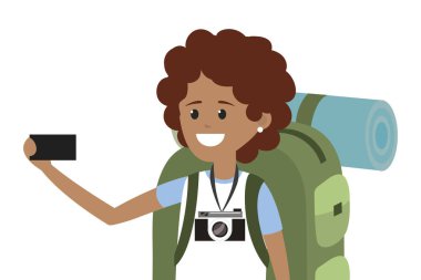 Genç backpacker turist