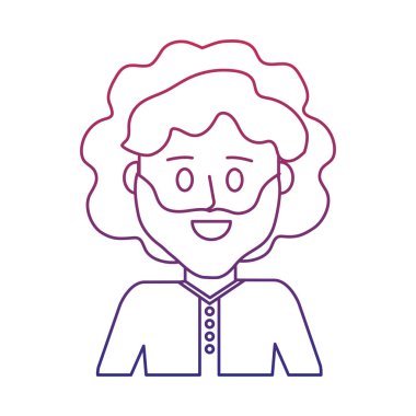 bozulmuş anahat mutlu adam sakal tasarım ve gömlek