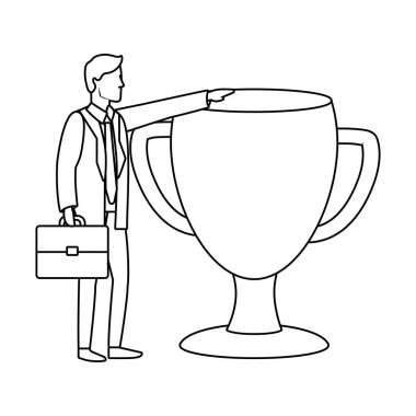 Executive işadamı avatar siyah beyaz