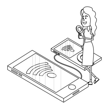 Internet siyah ve beyaz kadın