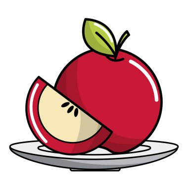 İzole elma meyve tasarım
